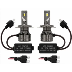Set 2 Becuri LED H4 V68 180W 16000LM Canbus 6000K 12V Alb Rece