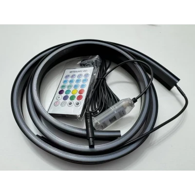 Banda LED RGB Ambientala pentru Parbriz Auto 1.5M Control APP / Telecomanda / Buton Alimentare USB 5V