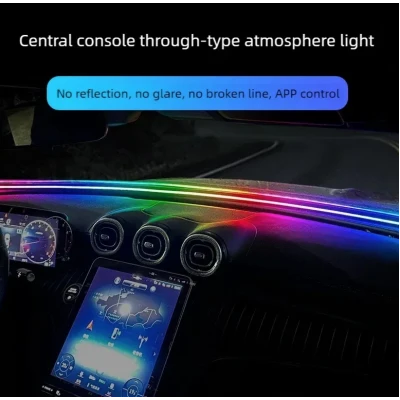 Banda LED RGB Ambientala pentru Parbriz Auto 1.5M Control APP / Telecomanda / Buton Alimentare USB 5V