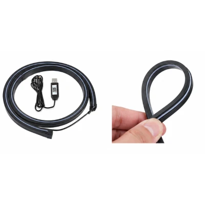Banda LED RGB Ambientala pentru Parbriz Auto 1.5M Control APP / Telecomanda / Buton Alimentare USB 5V