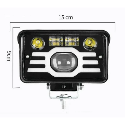 Proiector led auto dreptunghiular 4 INCH bicolor alb si galben pozitii si lupe 132W