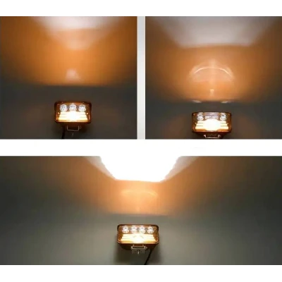 Proiector led auto dreptunghiular 4 INCH bicolor alb si galben pozitii si lupe 132W
