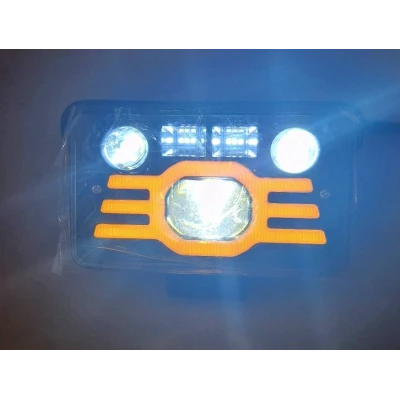Proiector led auto dreptunghiular 4 INCH bicolor alb si galben pozitii si lupe 132W