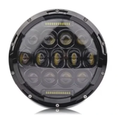 LED Far Universal 7 inch 18 cm 13 LED 12V 24V faruri scurte/lungi cu lumini de zi DRL alb 4000lm pentru ATV jeep, motocicleta camion etc
