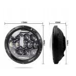 LED Far Universal 7 inch 18 cm 13 LED 12V 24V faruri scurte/lungi cu lumini de zi DRL alb 4000lm pentru ATV jeep, motocicleta camion etc