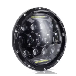 LED Far Universal 7 inch 18 cm 13 LED 12V 24V faruri scurte/lungi cu lumini de zi DRL alb 4000lm pentru ATV jeep, motocicleta camion etc