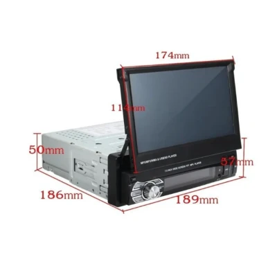 MP5 Navigatie Universala Android 7 inch Ecran Retractabil 1080P touchScreen bluetooth USB Card Aux Radio Comenzi Volan