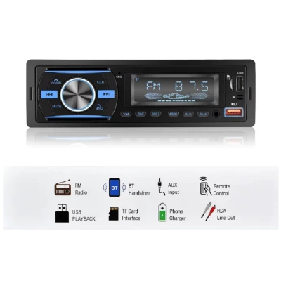 Radio Auto 1 DIN Bluetooth MP3 Player USB TF Card AUX FM Stereo Telecomanda si incarcare USB