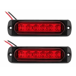 Set 2 mini Lampi LED Rosii laterale de Gabarit 12V 24V pentru Camion Remorca Platforma si Utilaje
