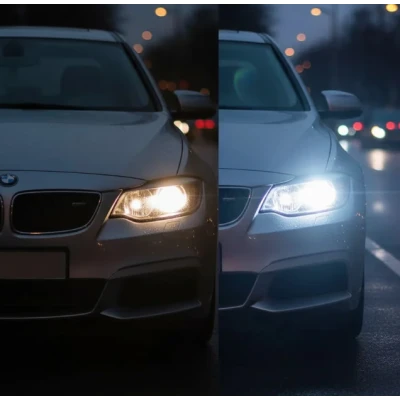 Set 2 becuri auto LED W H7 de 120W cu 15000Lm 12V 6000K lumina alb rece