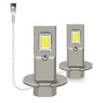 Set 2 becuri auto LED W H3 de 120W cu 15000Lm 12V 6000K lumina alb rece