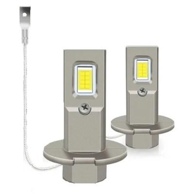 Set 2 becuri auto LED W H3 de 120W cu 15000Lm 12V 6000K lumina alb rece