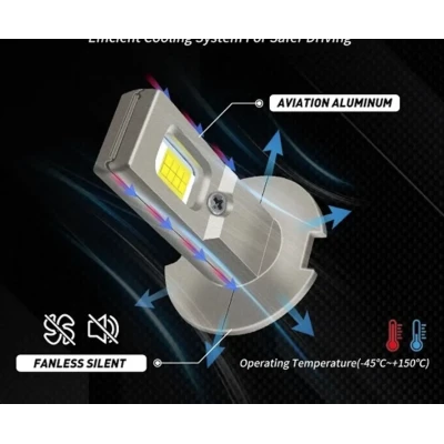 Set 2 becuri auto LED W H3 de 120W cu 15000Lm 12V 6000K lumina alb rece