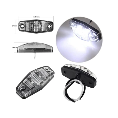 Set 2 Mini Lampi LED de gabarit Laterale ALBE 12V/24V Carcasa Transparenta