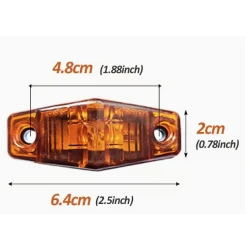Set 2 Mini Lampi LED de gabarit Laterale GALBENE 12V/24V Carcasa Transparenta