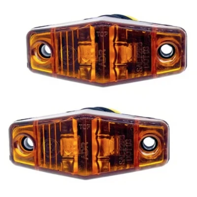 Set 2 Mini Lampi LED de gabarit Laterale GALBENE 12V/24V Carcasa Transparenta