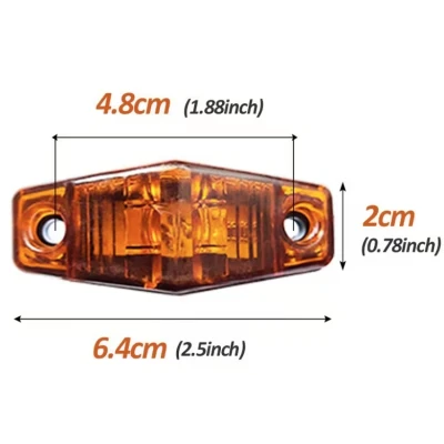 Set 2 Mini Lampi LED de gabarit Laterale GALBENE 12V/24V Carcasa Transparenta