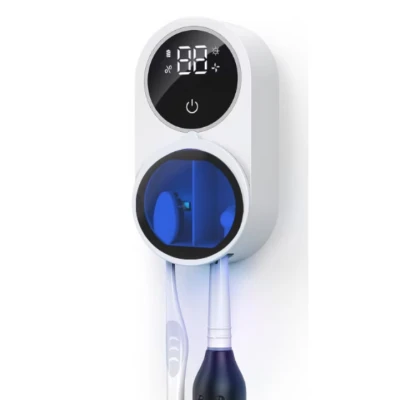 Sterilizator UV portabil pentru 2 periute de dinti tip suport periute Inteligent Senzor Deschidere Inchidere automata
