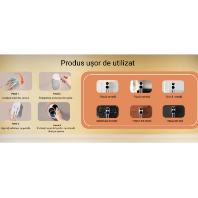 Sterilizator UV portabil pentru 2 periute de dinti tip suport periute Inteligent Senzor Deschidere Inchidere automata