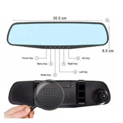 Oglinda cu camera DVR auto 1080P cu ecran de 4.5 inch Andowl Q CA599 neagra