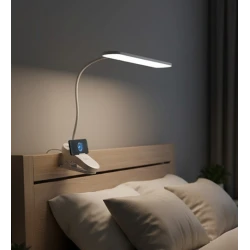 Lampa de noapte brat flexibil prindere clema cu incarcare wireless