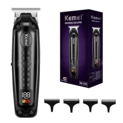 Masina de tuns si contur profesionala Kemei KM 1578 incarcare type c afisaj LCD