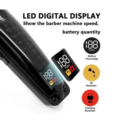 Masina de tuns si contur profesionala Kemei KM 1578 incarcare type c afisaj LCD