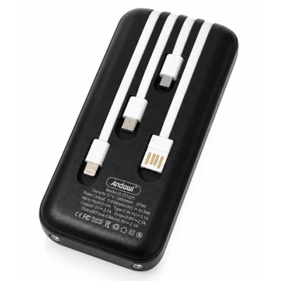 Baterie externa 12000mAh cu cabluri incorporate Andowl Q CD221