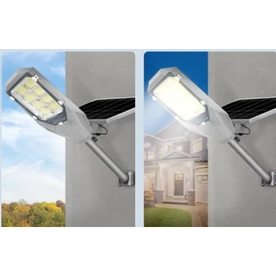 Lampa solara stradala putere 600W cu 8 casete negru gri cu telecomanda