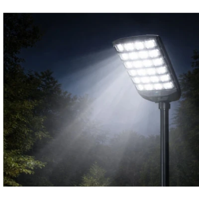 Lampa Solara Stradala putere 1600W senzor miscare PIR si lumina telecomanda inclusa suport montaj Stalp Inclus IP66