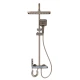 Set coloana de dus Aquatoria Mona C86 cu 4 moduri pulverizare termostat, LED Display fara Conectare Electrica Inox / Alama Gun Gray 81 16