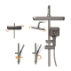 Set coloana de dus Aquatoria Mona C86 cu 4 moduri pulverizare termostat, LED Display fara Conectare Electrica Inox / Alama Gun Gray 81 16