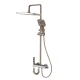 Set coloana de dus Aquatoria Mona C86 cu 4 moduri pulverizare termostat, LED Display fara Conectare Electrica Inox / Alama Gun Gray 81 16