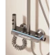 Set coloana de dus Aquatoria Mona C86 cu 4 moduri pulverizare termostat, LED Display fara Conectare Electrica Inox / Alama Gun Gray 81 16