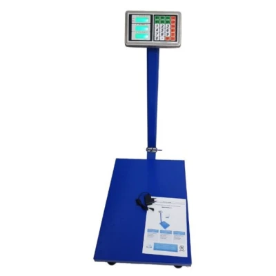 Cantar Electronic 350 kg cu Acumulator si Platforma metalica din tabla striata brat rabatabil
