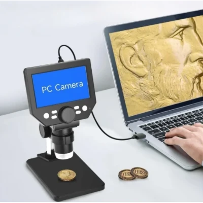 Microscop digital LCD 4.3 inch HD 8MP zoom 1 la 1000X cu 8 LED baterie reincarcabila