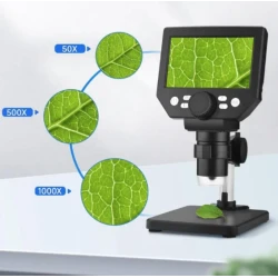 Microscop digital LCD 4.3 inch HD 8MP zoom 1 la 1000X cu 8 LED baterie reincarcabila