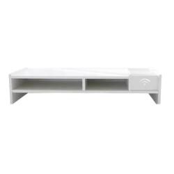 Suport monitor/laptop alb din ABS 49 x 10 x 20cm cu 5 compartimente