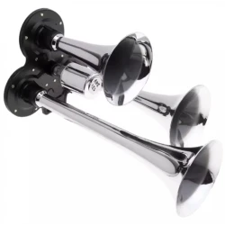 Claxon Auto Puternic 12V / 24V cu 3 Goarne Electrovalva Inclusa