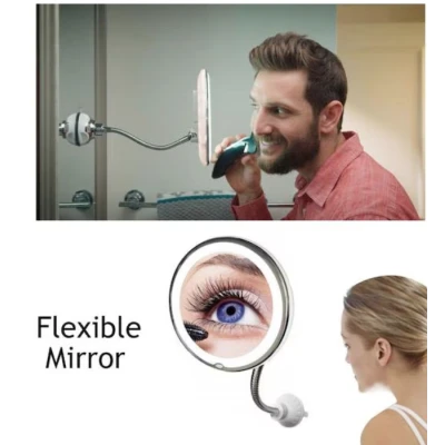 Oglinda cosmetica flexibila cu LED si factor marire 10x