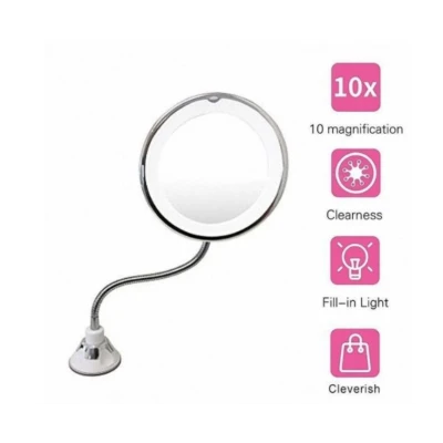 Oglinda cosmetica flexibila cu LED si factor marire 10x