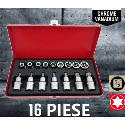 Trusa MLG-2029 16 piese chei tubulare capete biti torx