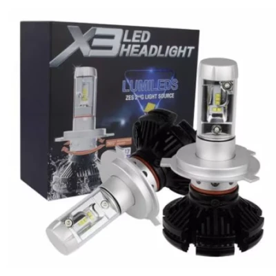 Set 2 becuri led auto X3 H1 putere 50W 6000 lumeni