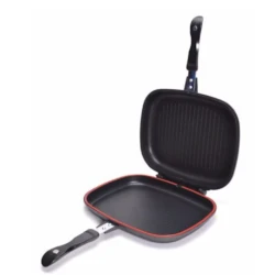 Tigaie Grill Dubla 32 cm  Garnitura Silicon   Maner Magnetic