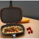 Tigaie Grill Dubla 32 cm  Garnitura Silicon   Maner Magnetic