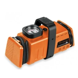 Set compresor ORANGE si 3 adaptoare pentru umflat mingi si saltele