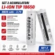 Set 2 Acumulatori ALBI Li-Ion Tip 18650 8800 mAh 3.7V terminal cu varf