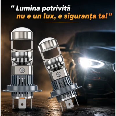 Set 2 Becuri auto LED K88 H7 280W/set cu lupa 28000lm