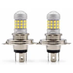 Set 2 becuri auto H4 cu 42 LED SMD 120W 6000k 12/80V doua faze lupa