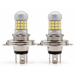 Set 2 becuri auto H4 cu 42 LED SMD 120W 6000k 12/80V doua faze lupa